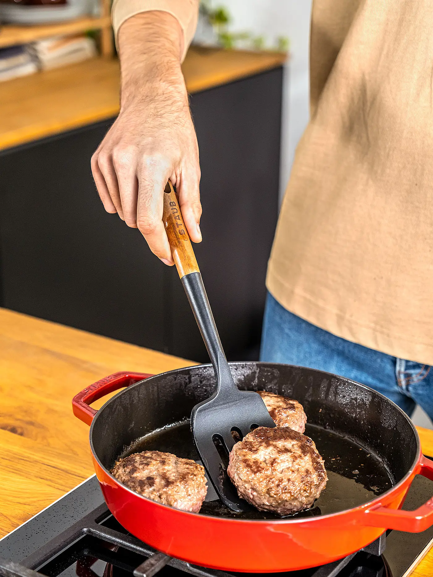 STAUB | Pfannenwender 31cm Akazie / Silikon | 